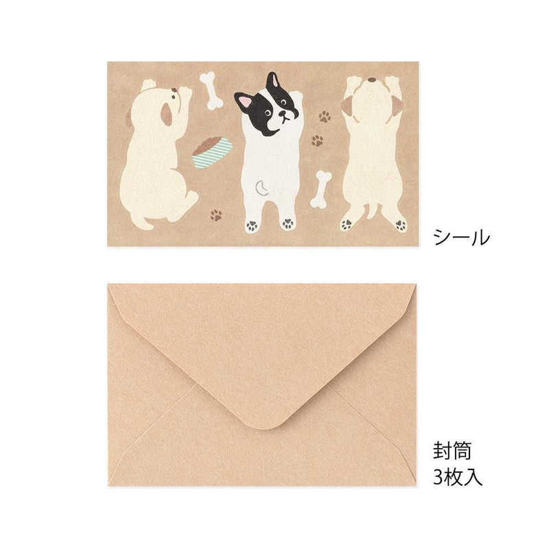 Midori mini letter set with sticker -dog-