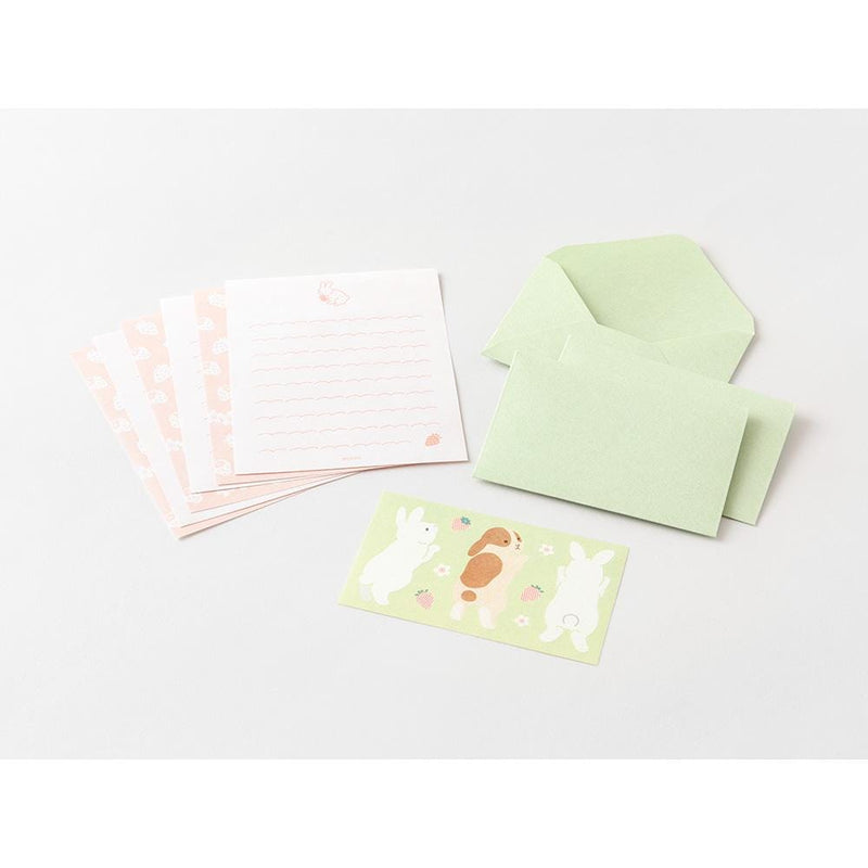 Midori mini letter set with sticker -rabbit-