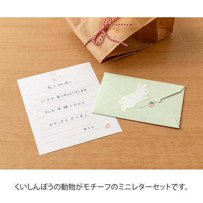Midori mini letter set with sticker -rabbit-