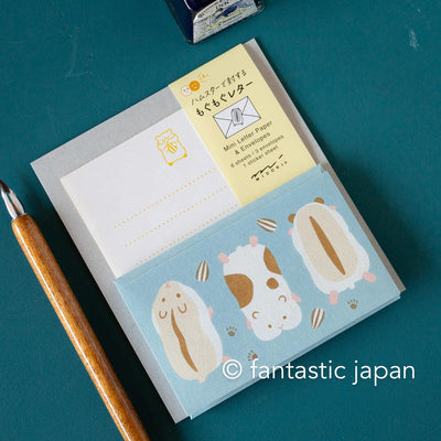 Midori mini letter set with sticker -hamster-