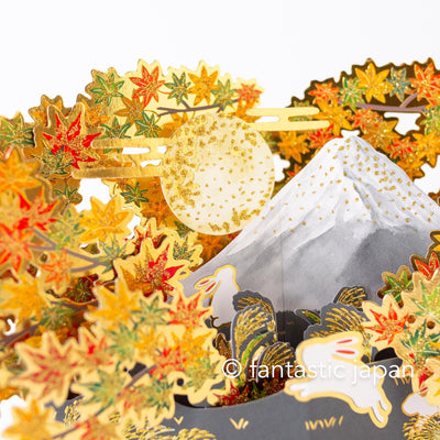 Autumn pop up card -the Moon and Rabbit -