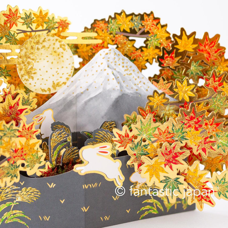Autumn pop up card -the Moon and Rabbit -