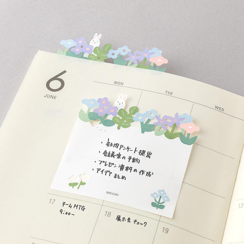 Die-cut Sticky Notes -flower fields-