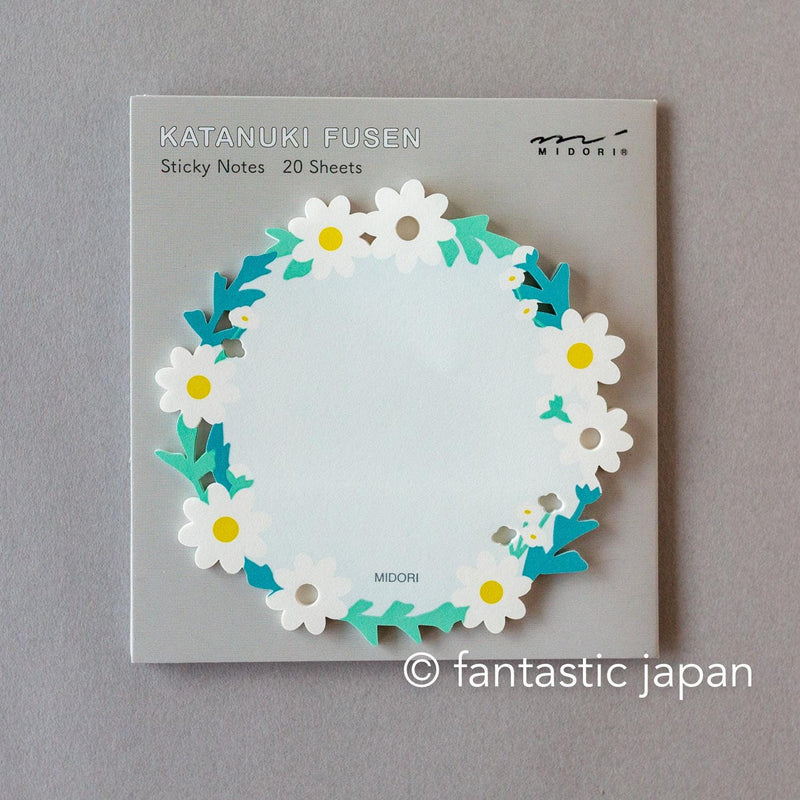 Die-cut Sticky Notes -white wreath-