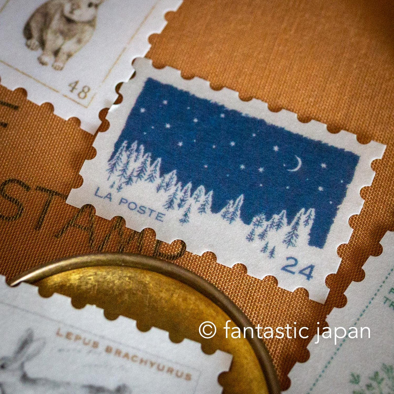 Hütte paper works / stamp-themed flake stickers -Autumn forest-
