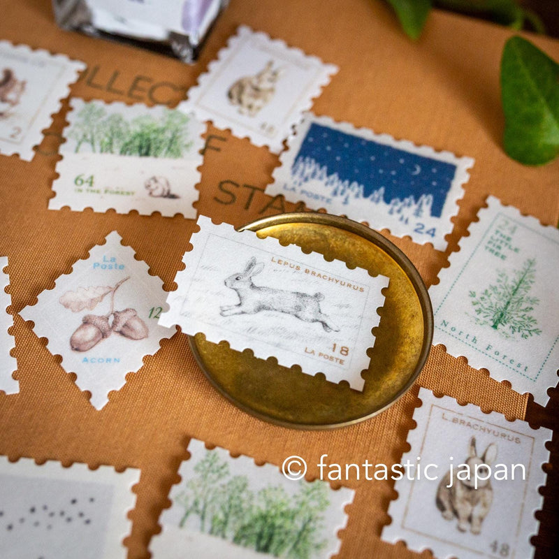 Hütte paper works / stamp-themed flake stickers -Autumn forest-