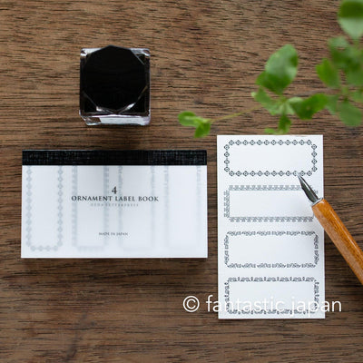 4 ornament label book -frame Black- / Oeda Letterpress