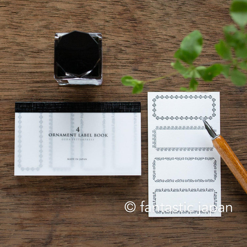 4 ornament label book -frame Black- / Oeda Letterpress