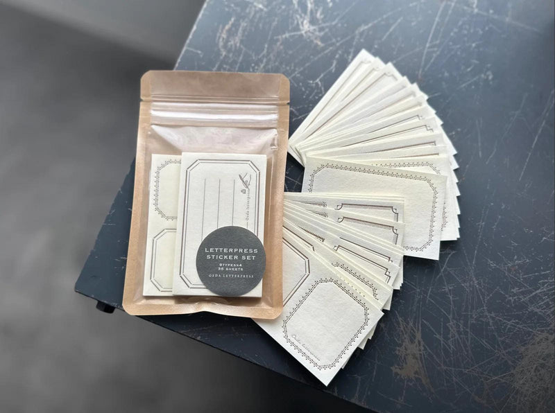 LETTERPRESS label sticker set -Bronze-/ Oeda Letter Press