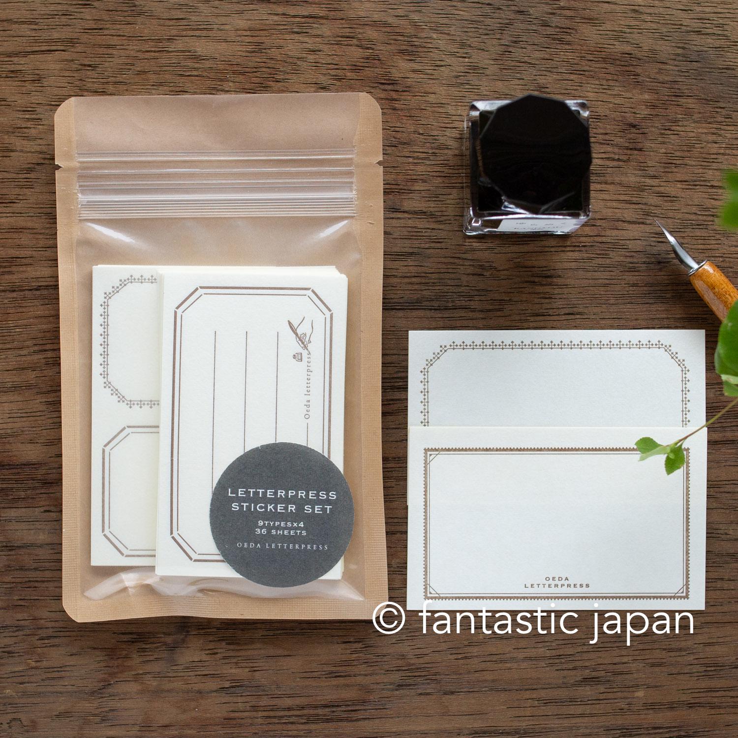 LETTERPRESS label sticker set -Bronze-/ Oeda Letter Press – Fantastic Japan