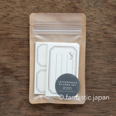 LETTERPRESS label sticker set -Bronze-/ Oeda Letter Press