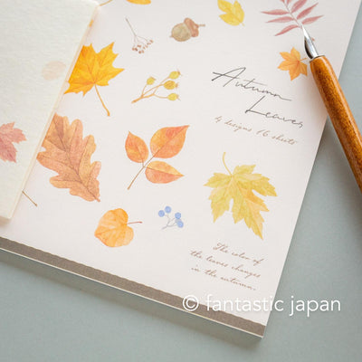 Japanese Washi Writing Letter Pad and Envelopes -Autumn leaves-