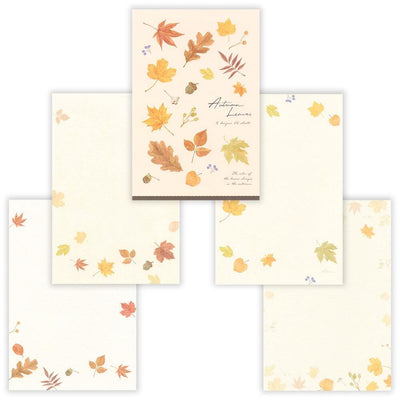 Japanese Washi Writing Letter Pad and Envelopes -Autumn leaves-