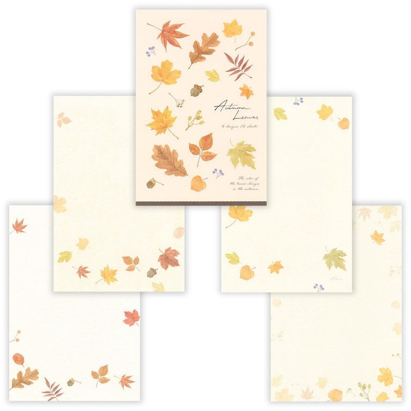 Japanese Washi Writing Letter Pad and Envelopes -Autumn leaves-