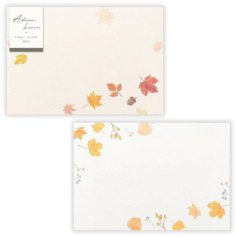 Japanese Washi Writing Letter Pad and Envelopes -Autumn leaves-