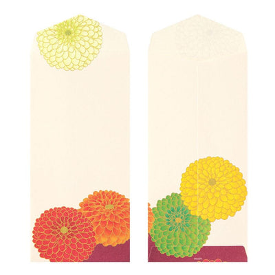 Japanese Iyo washi letter pad and envelops -pompon chrysanthemum-