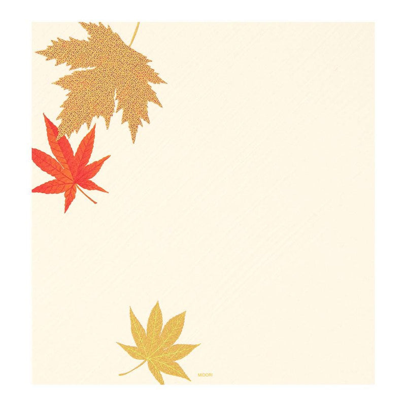 Japanese Iyo washi letter pad and envelops -Fallen Leaves-