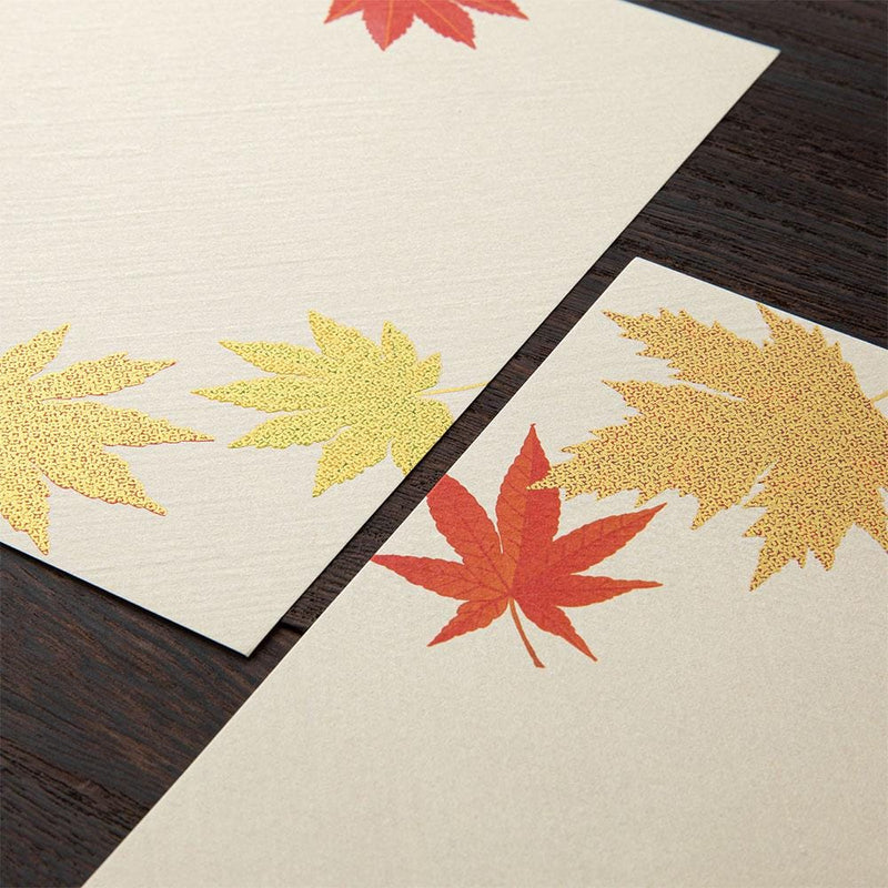 Japanese Iyo washi letter pad and envelops -Fallen Leaves-