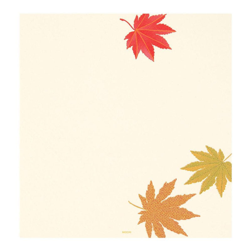 Japanese Iyo washi letter pad and envelops -Fallen Leaves-