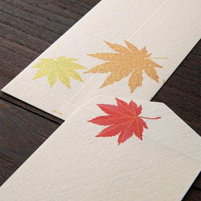 Japanese Iyo washi letter pad and envelops -Fallen Leaves-