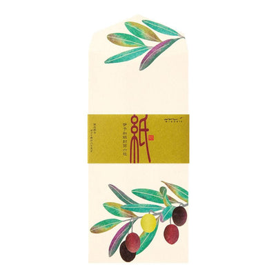 Japanese Iyo washi letter pad and envelops -olive-