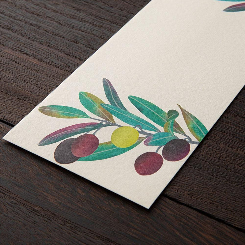 Japanese Iyo washi letter pad and envelops -olive-