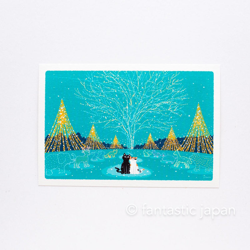 tabi-neko post card -Illuminated Forest-