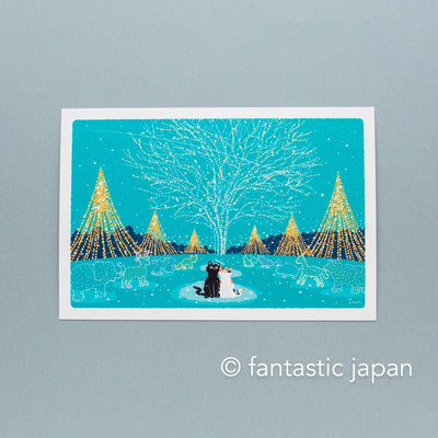 tabi-neko post card -Illuminated Forest-