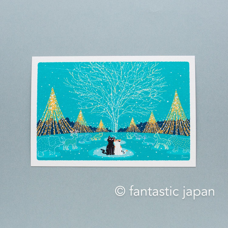 tabi-neko post card -Illuminated Forest-