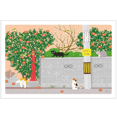 tabi-neko post card -An Afternoon Stroll in Cat Town-