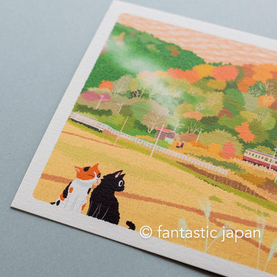 tabi-neko post card -Patchwork of Autumn Colors-