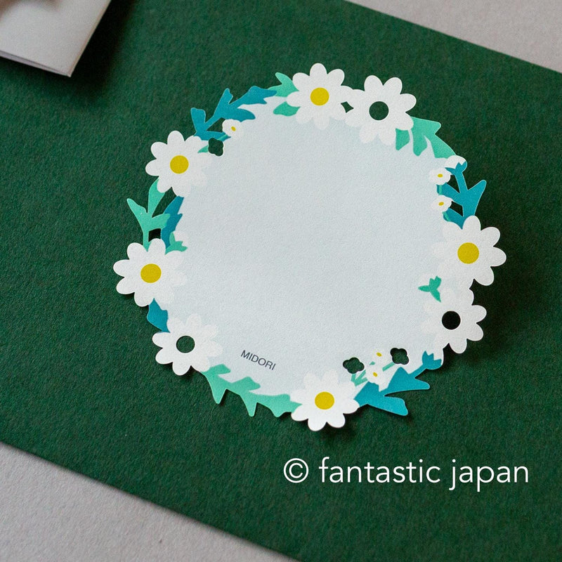 Die-cut Sticky Notes -white wreath-