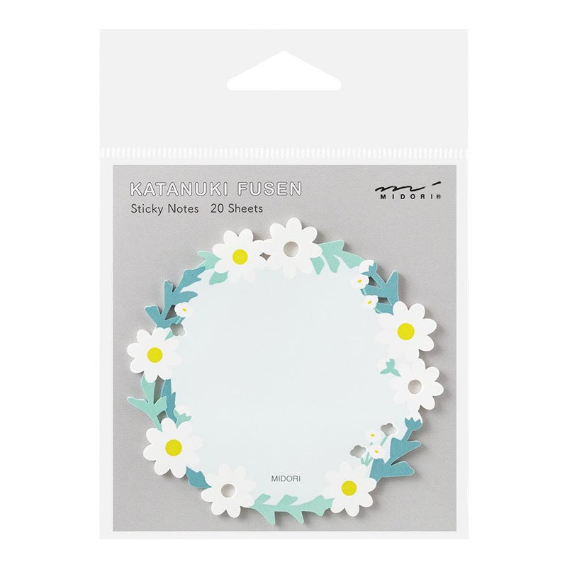 Die-cut Sticky Notes -white wreath-