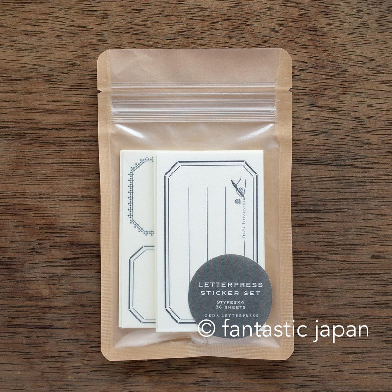 LETTERPRESS label sticker set -Black-/ Oeda Letter Press