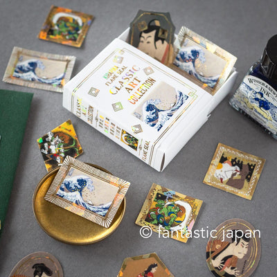 Flake stickers in a match box / classic art collection/ hokusai, sharaku