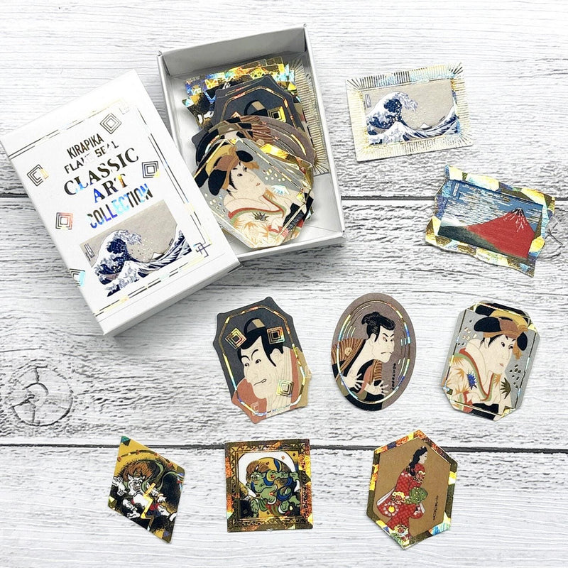 Flake stickers in a match box / classic art collection/ hokusai, sharaku