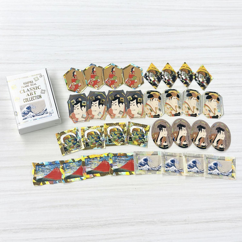 Flake stickers in a match box / classic art collection/ hokusai, sharaku