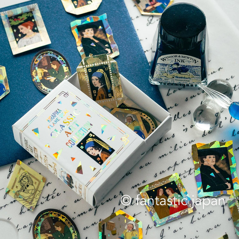 Flake stickers in a match box / classic art collection/ Rembrandt, Vermeer