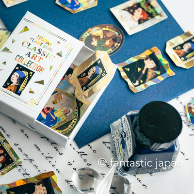 Flake stickers in a match box / classic art collection/ Rembrandt, Vermeer