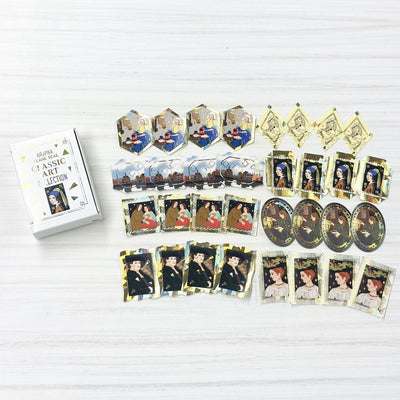 Flake stickers in a match box / classic art collection/ Rembrandt, Vermeer