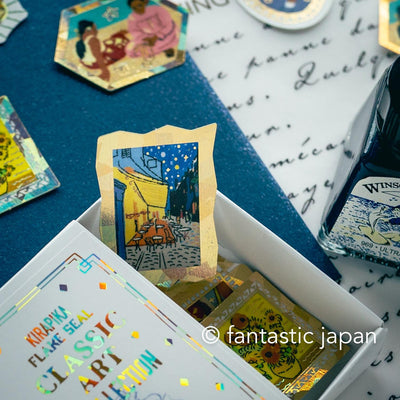 Flake stickers in a match box / classic art collection/ Van Gogh , Gauguin