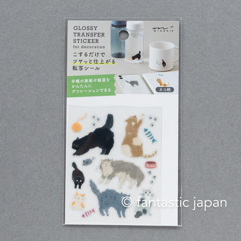 Grossy Transfer Sticker for decoration -cat-