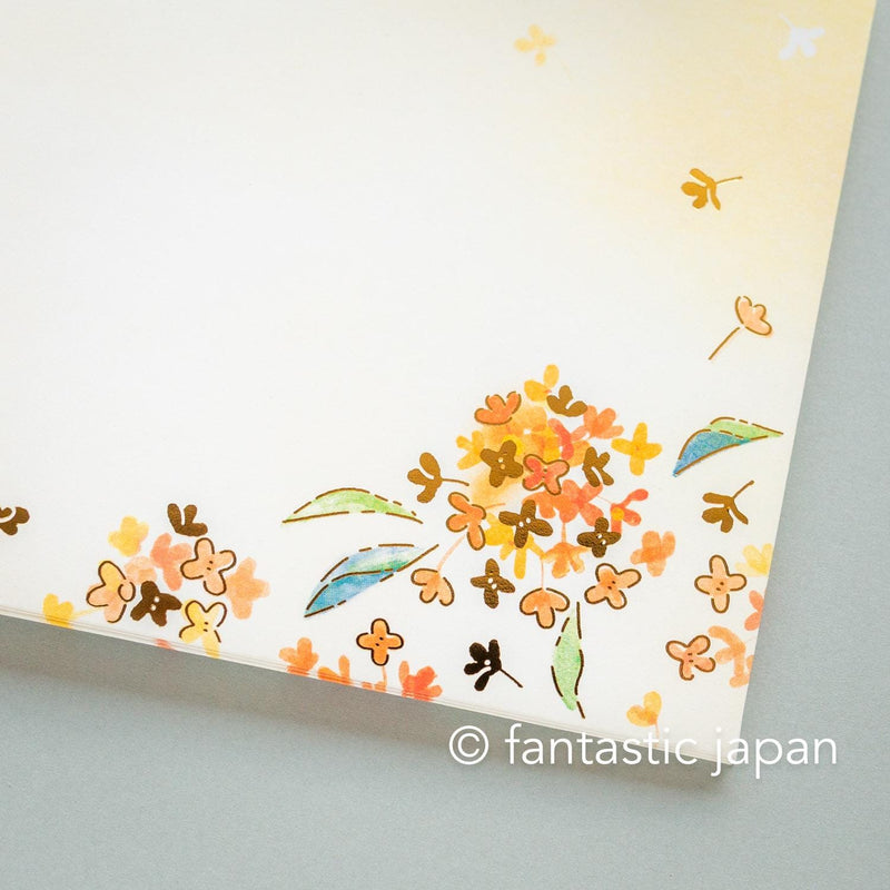 Japanese Washi Writing Letter Pad and Envelopes -Autumn osmanthus-