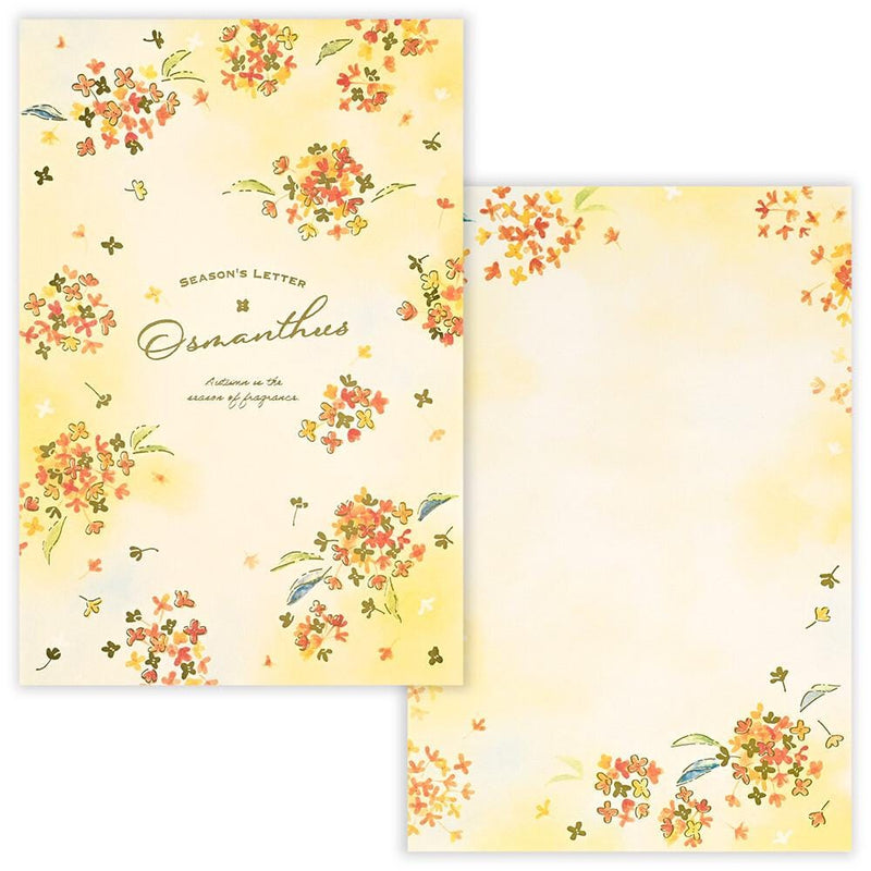 Japanese Washi Writing Letter Pad and Envelopes -Autumn osmanthus-