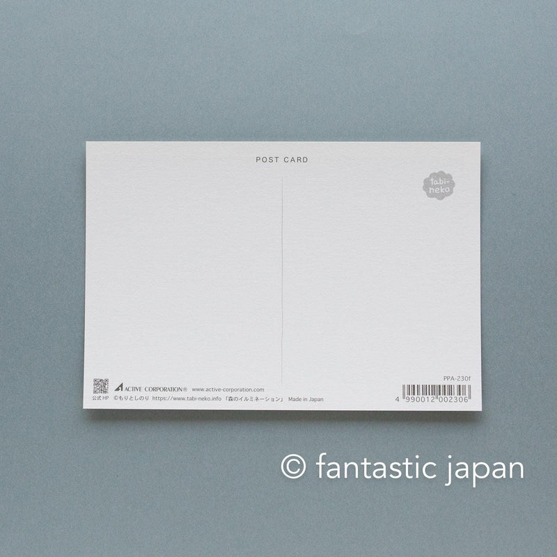 tabi-neko post card -chased by a pheasant-