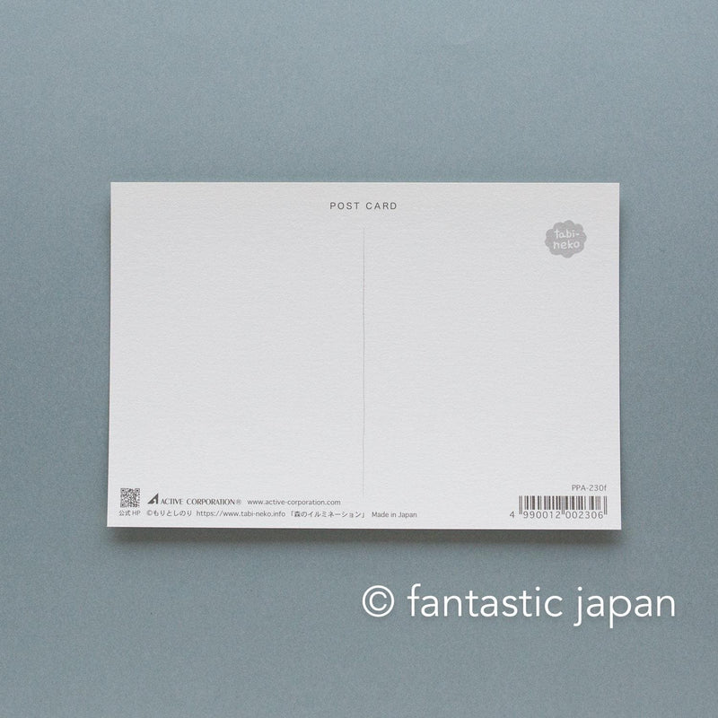 tabi-neko post card -Railroad Crossing and a Freight Train-