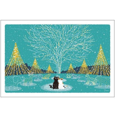 tabi-neko post card -Illuminated Forest-