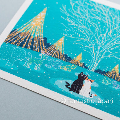 tabi-neko post card -Illuminated Forest-