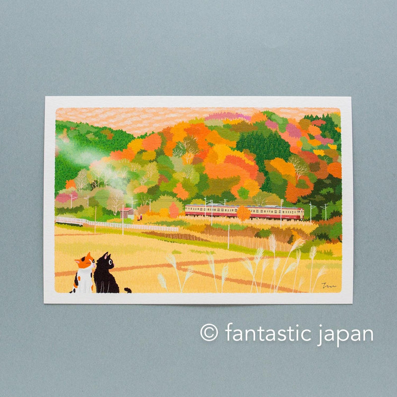 tabi-neko post card -Patchwork of Autumn Colors-