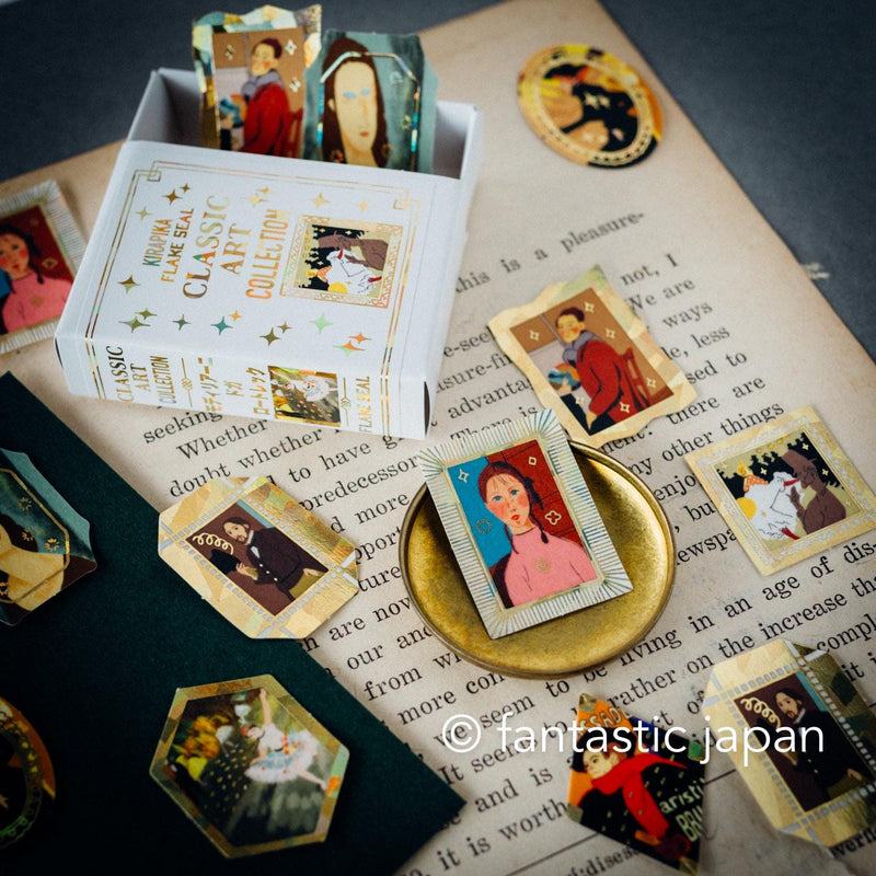 Flake stickers in a match box / classic art collection/ Modigliani, Degas